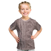 Hawaii Prince Kuhio Kid T Shirt Mocha Hawaiian Lau Maia With Leis LT05 Mocha - Polynesian Pride