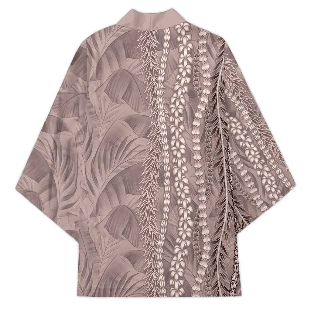 Hawaii Prince Kuhio Kimono Mocha Hawaiian Lau Maia With Leis LT05 - Polynesian Pride