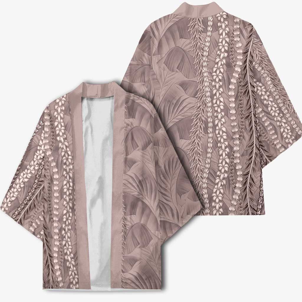 Hawaii Prince Kuhio Kimono Mocha Hawaiian Lau Maia With Leis LT05 - Polynesian Pride