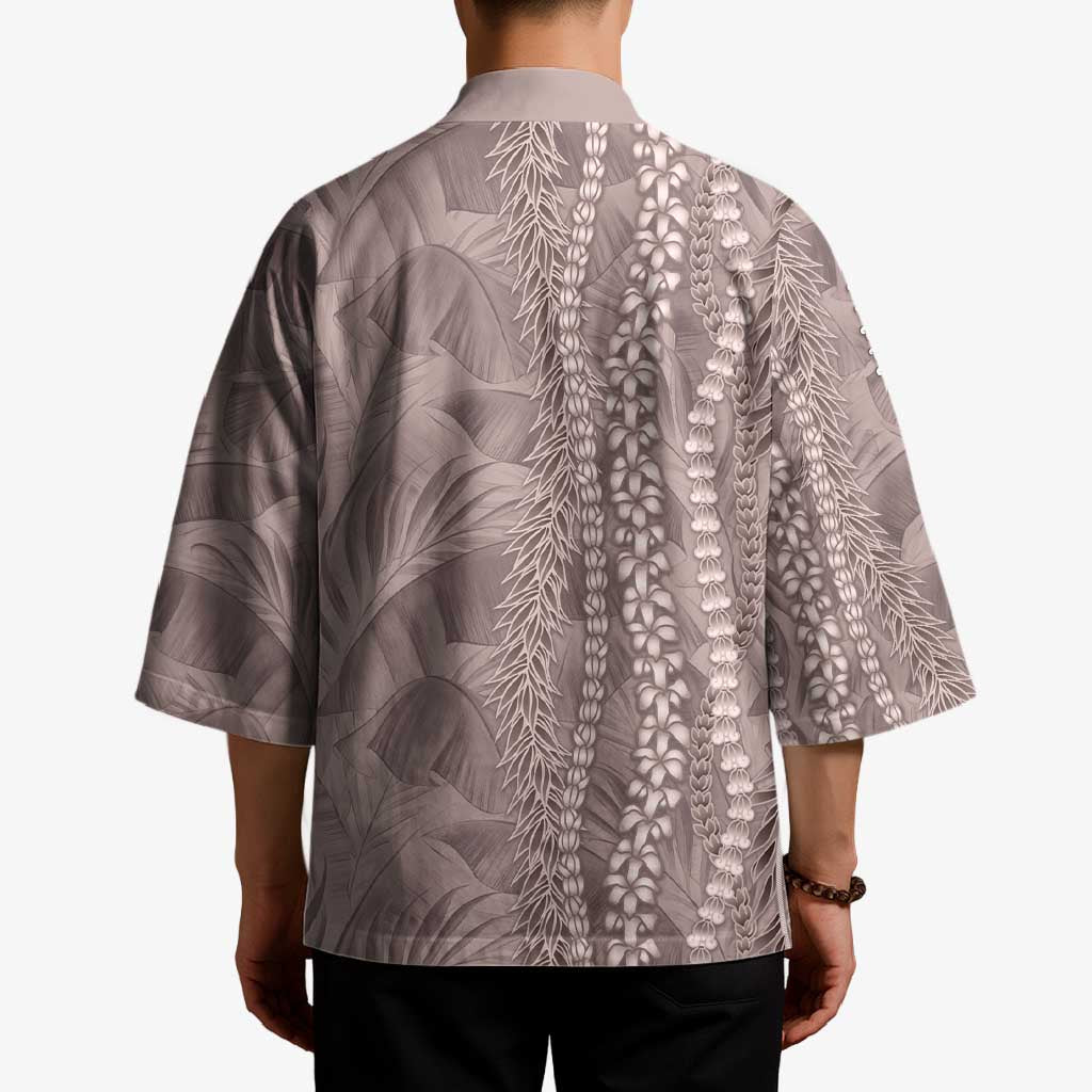 Hawaii Prince Kuhio Kimono Mocha Hawaiian Lau Maia With Leis LT05 - Polynesian Pride
