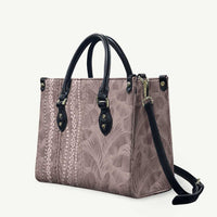 Hawaii Prince Kuhio Leather Bag Mocha Hawaiian Lau Maia With Leis LT05 Mocha - Polynesian Pride