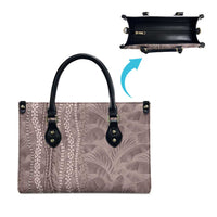 Hawaii Prince Kuhio Leather Bag Mocha Hawaiian Lau Maia With Leis LT05 - Polynesian Pride