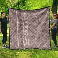 Hawaii Prince Kuhio Quilt Mocha Hawaiian Lau Maia With Leis
