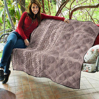 Hawaii Prince Kuhio Quilt Mocha Hawaiian Lau Maia With Leis