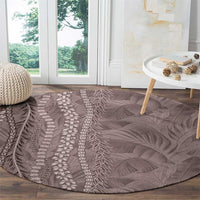 Hawaii Prince Kuhio Round Carpet Mocha Hawaiian Lau Maia With Leis LT05 - Polynesian Pride