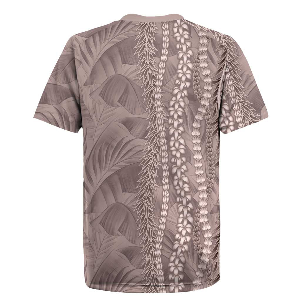 Hawaii Prince Kuhio Rugby Jersey Mocha Hawaiian Lau Maia With Leis LT05 - Polynesian Pride
