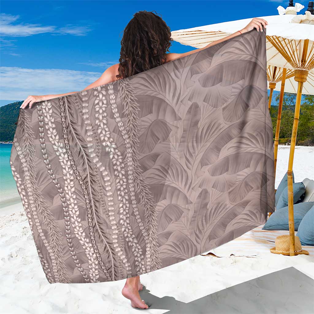 Hawaii Prince Kuhio Sarong Mocha Hawaiian Lau Maia With Leis LT05 One Size 44 x 66 inches Mocha - Polynesian Pride
