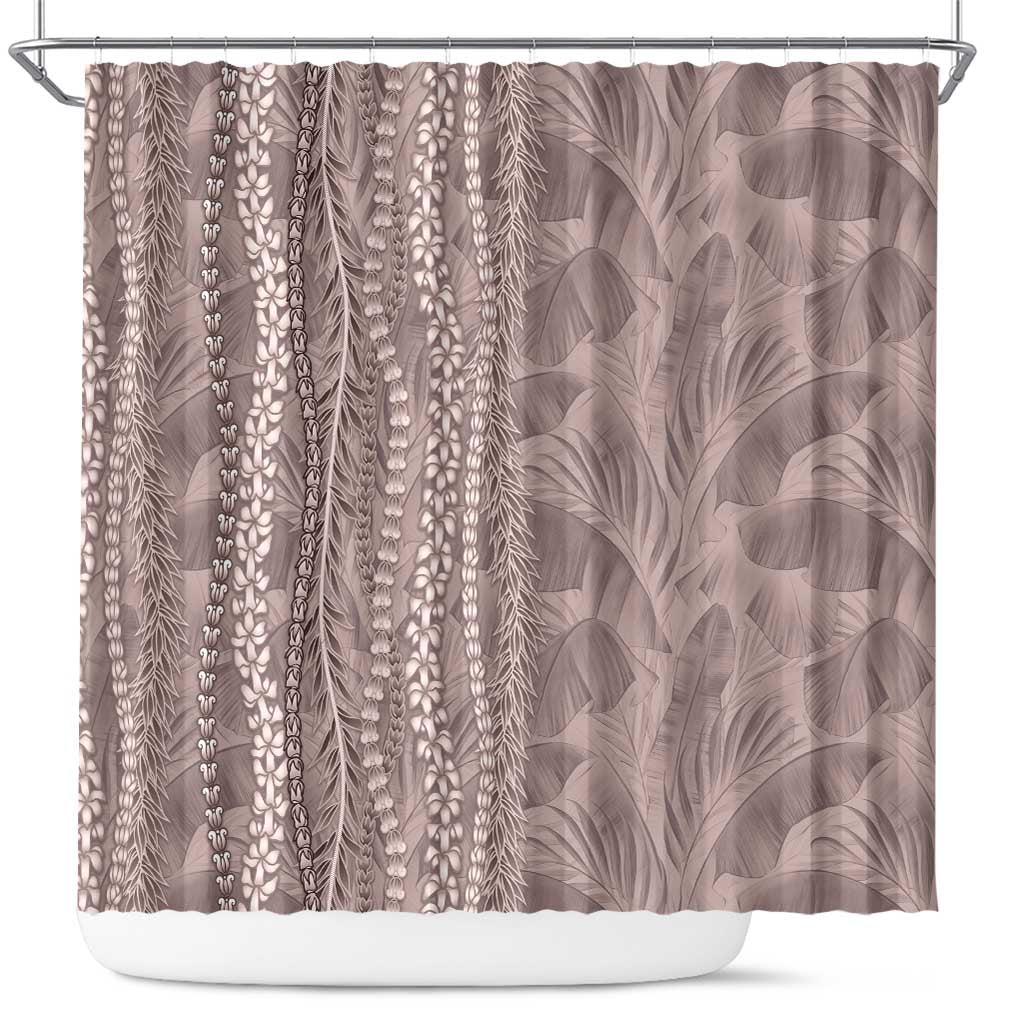 Hawaii Prince Kuhio Shower Curtain Mocha Hawaiian Lau Maia With Leis
