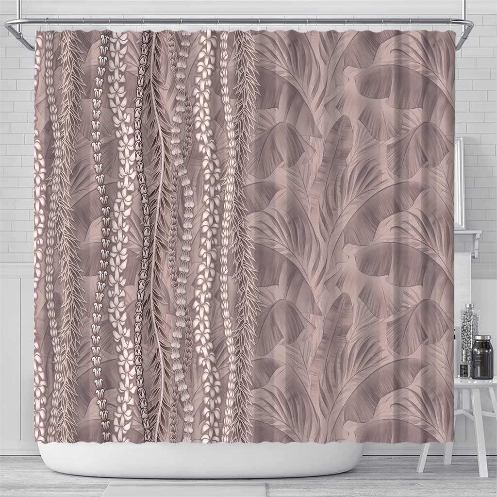 Hawaii Prince Kuhio Shower Curtain Mocha Hawaiian Lau Maia With Leis