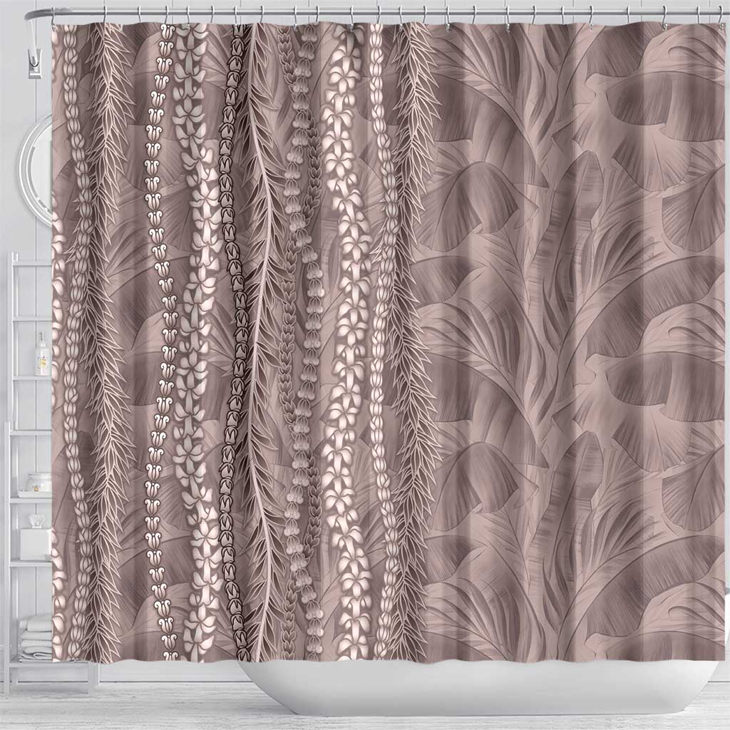Hawaii Prince Kuhio Shower Curtain Mocha Hawaiian Lau Maia With Leis
