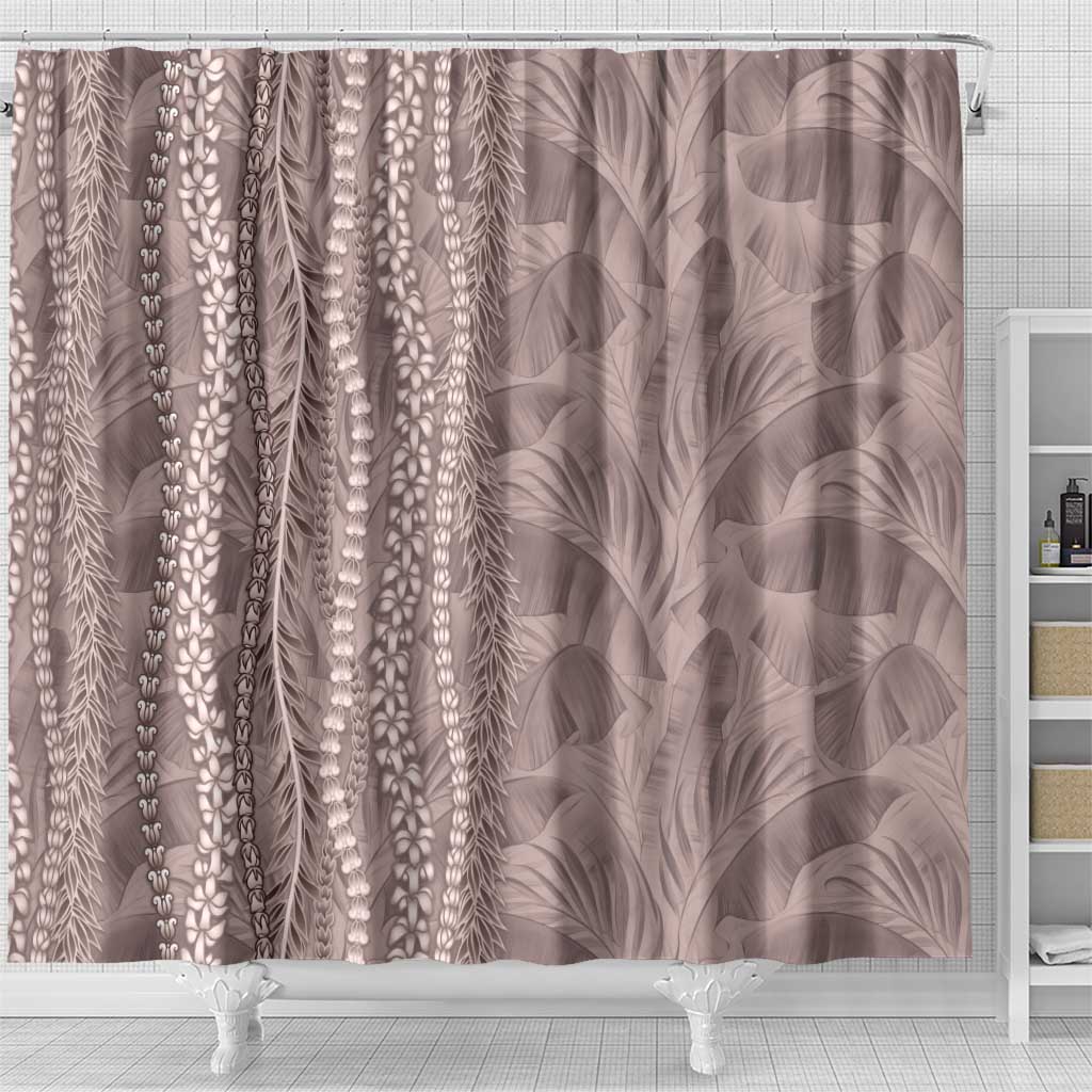 Hawaii Prince Kuhio Shower Curtain Mocha Hawaiian Lau Maia With Leis