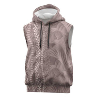 Hawaii Prince Kuhio Sleeveless Hoodie Mocha Hawaiian Lau Maia With Leis LT05 Mocha - Polynesian Pride