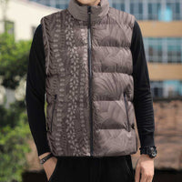 Hawaii Prince Kuhio Sleeveless Puffer Jacket Mocha Hawaiian Lau Maia With Leis LT05 - Polynesian Pride