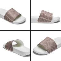 Hawaii Prince Kuhio Slide Sandals Mocha Hawaiian Lau Maia With Leis LT05 - Polynesian Pride