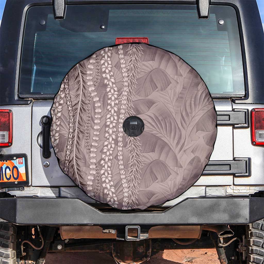 Hawaii Prince Kuhio Spare Tire Cover Mocha Hawaiian Lau Maia With Leis LT05 Mocha - Polynesian Pride
