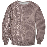 Hawaii Prince Kuhio Sweatshirt Mocha Hawaiian Lau Maia With Leis LT05 Unisex Mocha - Polynesian Pride