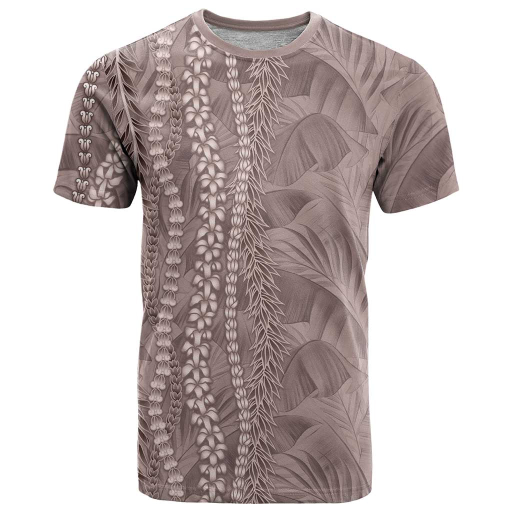 Hawaii Prince Kuhio T Shirt Mocha Hawaiian Lau Maia With Leis LT05 Mocha - Polynesian Pride