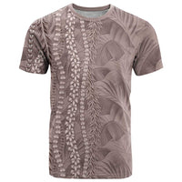 Hawaii Prince Kuhio T Shirt Mocha Hawaiian Lau Maia With Leis LT05 Mocha - Polynesian Pride