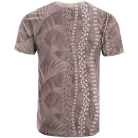 Hawaii Prince Kuhio T Shirt Mocha Hawaiian Lau Maia With Leis LT05 - Polynesian Pride