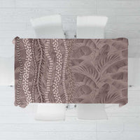 Hawaii Prince Kuhio Tablecloth Mocha Hawaiian Lau Maia With Leis LT05 Mocha - Polynesian Pride