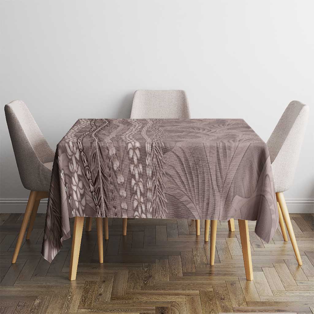 Hawaii Prince Kuhio Tablecloth Mocha Hawaiian Lau Maia With Leis LT05 - Polynesian Pride