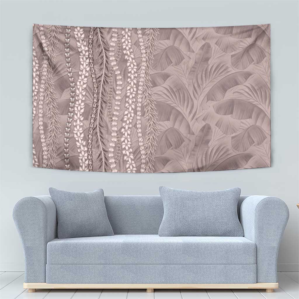 Hawaii Prince Kuhio Tapestry Mocha Hawaiian Lau Maia With Leis LT05 - Polynesian Pride