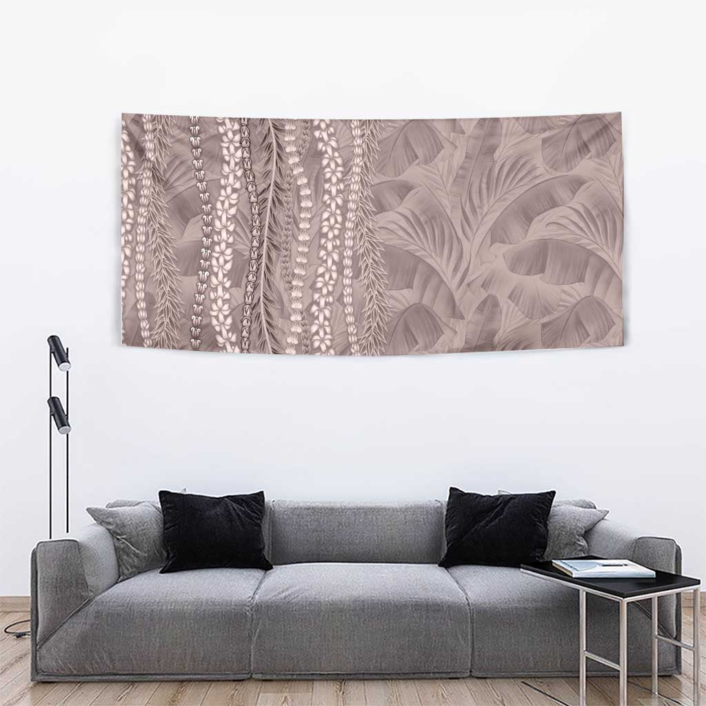 Hawaii Prince Kuhio Tapestry Mocha Hawaiian Lau Maia With Leis LT05 - Polynesian Pride