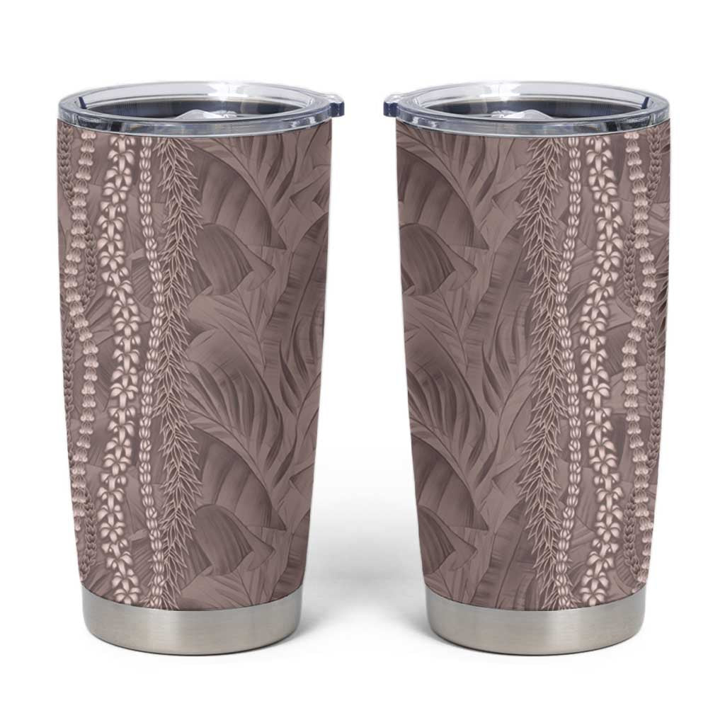 Hawaii Prince Kuhio Tumbler Cup Mocha Hawaiian Lau Maia With Leis LT05 Mocha - Polynesian Pride