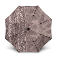 Hawaii Prince Kuhio Umbrella Mocha Hawaiian Lau Maia With Leis LT05 One Size Folded 11.42 inch Opened Diameter 37.4 inch Mocha - Polynesian Pride