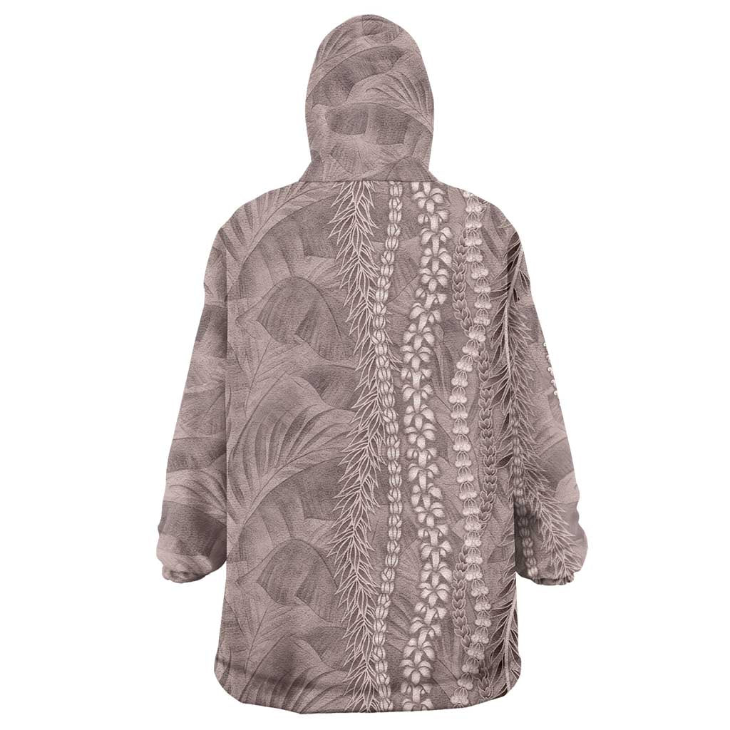 Hawaii Prince Kuhio Wearable Blanket Hoodie Mocha Hawaiian Lau Maia With Leis LT05 - Polynesian Pride