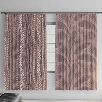 Hawaii Prince Kuhio Window Curtain Mocha Hawaiian Lau Maia With Leis LT05 With Hooks Mocha - Polynesian Pride