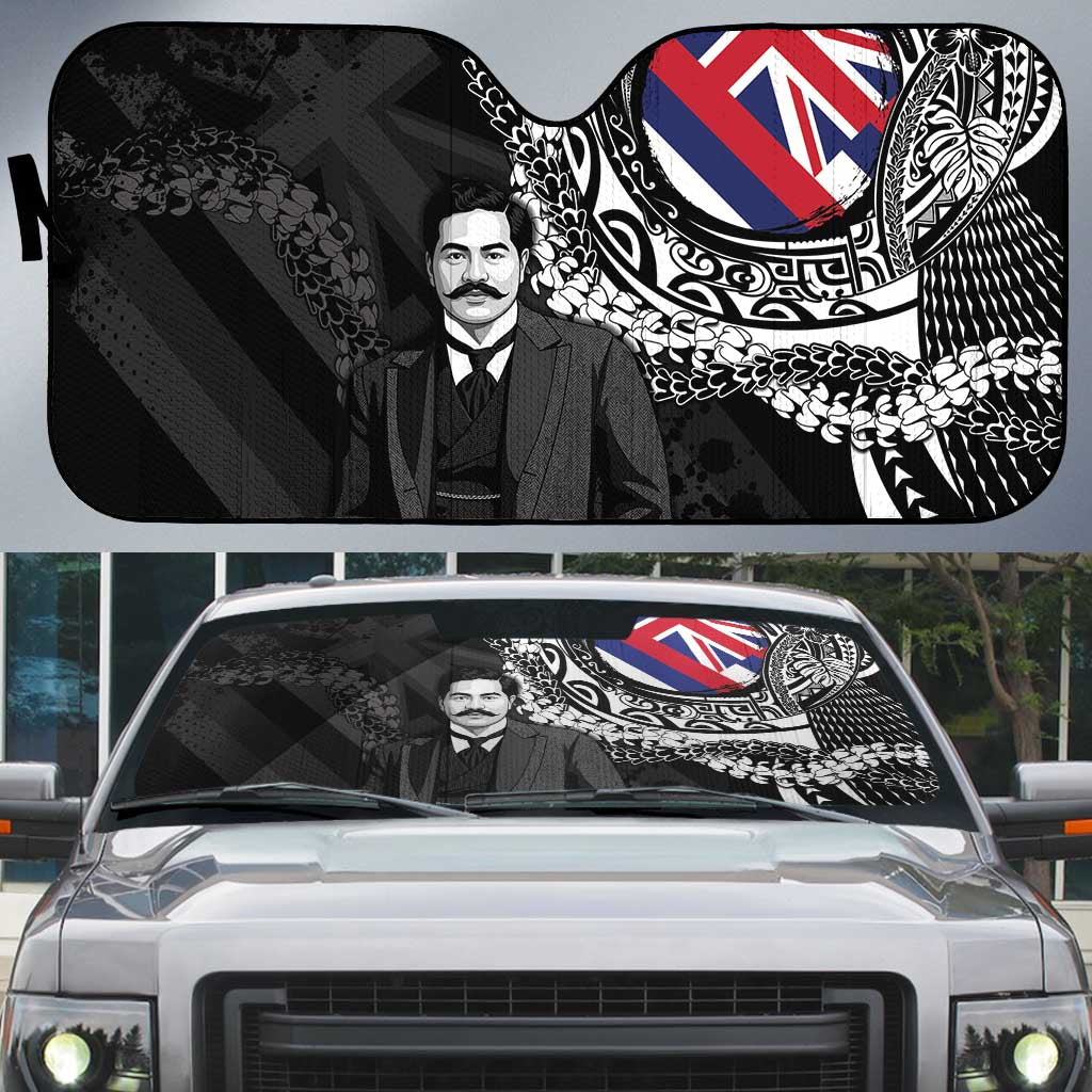 Hawaii Prince Kuhio Auto Sun Shade Hawaiian Maile Lei LT05 Black - Polynesian Pride