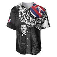 Personalised Hawaii Prince Kuhio Baseball Jersey Hawaiian Maile Lei LT05 Black - Polynesian Pride