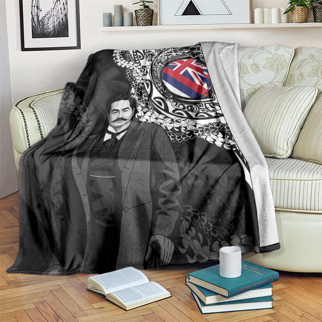 Hawaii Prince Kuhio Blanket Hawaiian Maile Lei LT05 Black - Polynesian Pride