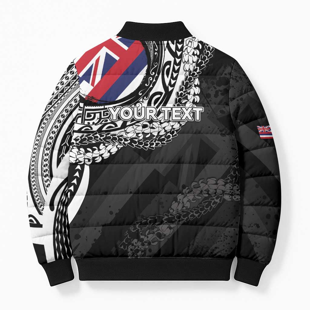 Personalised Hawaii Prince Kuhio Bomber Puffer Jacket Hawaiian Maile Lei LT05 - Polynesian Pride