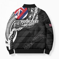 Personalised Hawaii Prince Kuhio Bomber Puffer Jacket Hawaiian Maile Lei LT05 - Polynesian Pride
