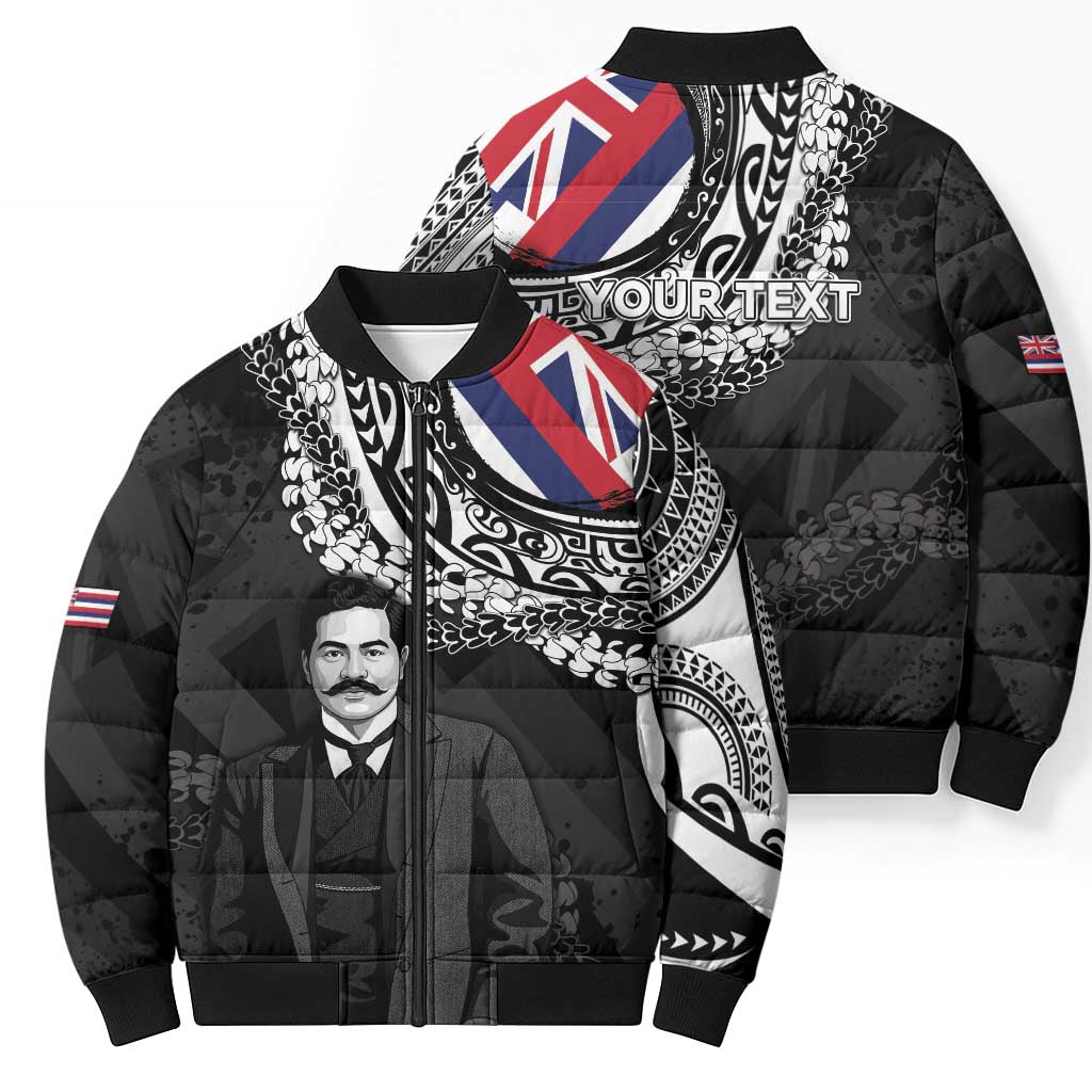Personalised Hawaii Prince Kuhio Bomber Puffer Jacket Hawaiian Maile Lei LT05 - Polynesian Pride