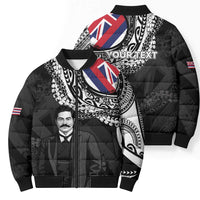 Personalised Hawaii Prince Kuhio Bomber Puffer Jacket Hawaiian Maile Lei LT05 - Polynesian Pride
