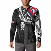 Personalised Hawaii Prince Kuhio Button Sweatshirt Hawaiian Maile Lei LT05 - Polynesian Pride