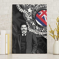 Hawaii Prince Kuhio Canvas Wall Art Hawaiian Maile Lei LT05 Without Frame Black - Polynesian Pride