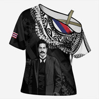 Personalised Hawaii Prince Kuhio Cross Shoulder Shirt Hawaiian Maile Lei
