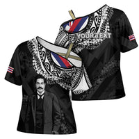 Personalised Hawaii Prince Kuhio Cross Shoulder Shirt Hawaiian Maile Lei