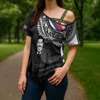 Personalised Hawaii Prince Kuhio Cross Shoulder Shirt Hawaiian Maile Lei