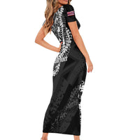 Personalised Hawaii Prince Kuhio Family Matching Short Sleeve Bodycon Dress and Hawaiian Shirt Hawaiian Maile Lei