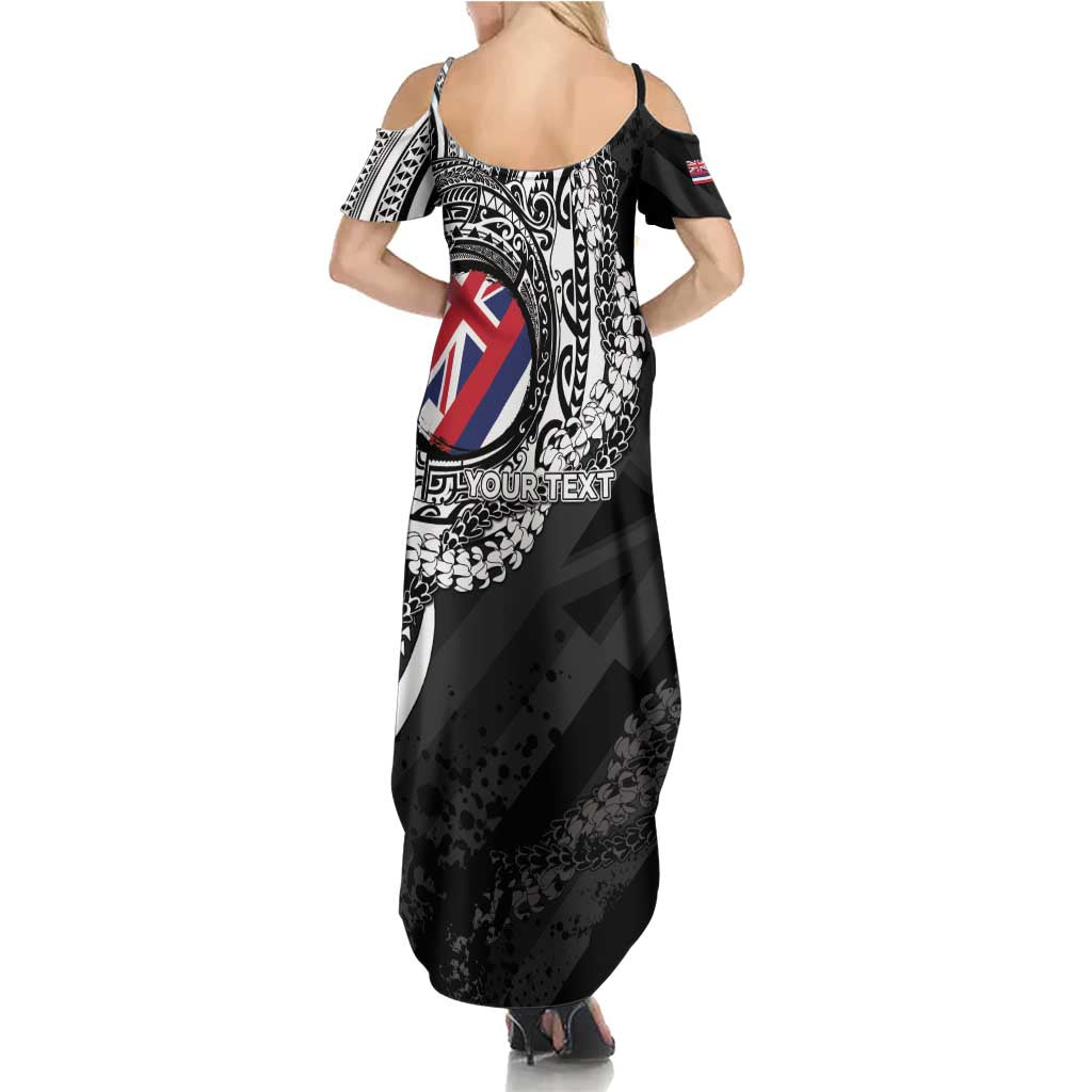 Personalised Hawaii Prince Kuhio Family Matching Summer Maxi Dress and Hawaiian Shirt Hawaiian Maile Lei