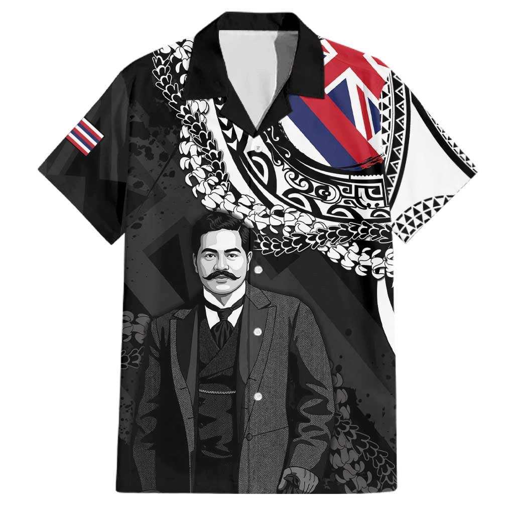 Personalised Hawaii Prince Kuhio Family Matching Tank Maxi Dress and Hawaiian Shirt Hawaiian Maile Lei