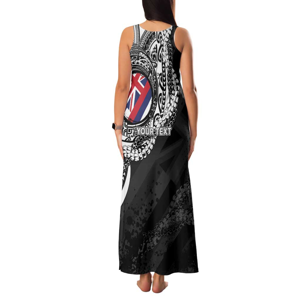 Personalised Hawaii Prince Kuhio Family Matching Tank Maxi Dress and Hawaiian Shirt Hawaiian Maile Lei