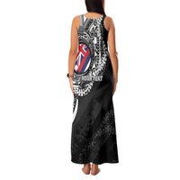 Personalised Hawaii Prince Kuhio Family Matching Tank Maxi Dress and Hawaiian Shirt Hawaiian Maile Lei