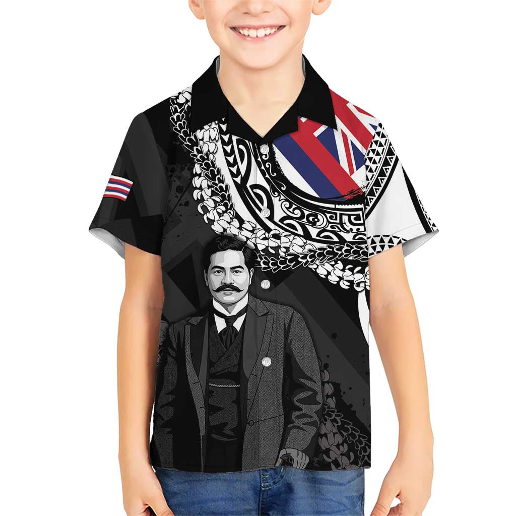 Personalised Hawaii Prince Kuhio Family Matching Tank Maxi Dress and Hawaiian Shirt Hawaiian Maile Lei