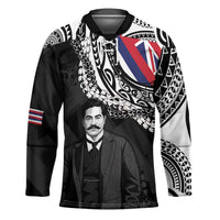 Personalised Hawaii Prince Kuhio Hockey Jersey Hawaiian Maile Lei LT05 Unisex Black - Polynesian Pride